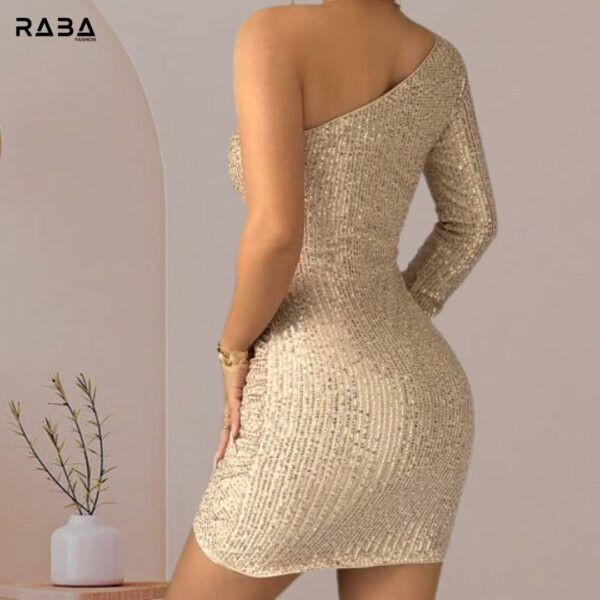 One-Shoulder Sequined Party Dress